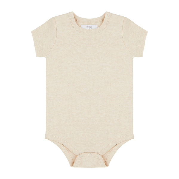 Short Sleeved Bodysuit - Oatmeal